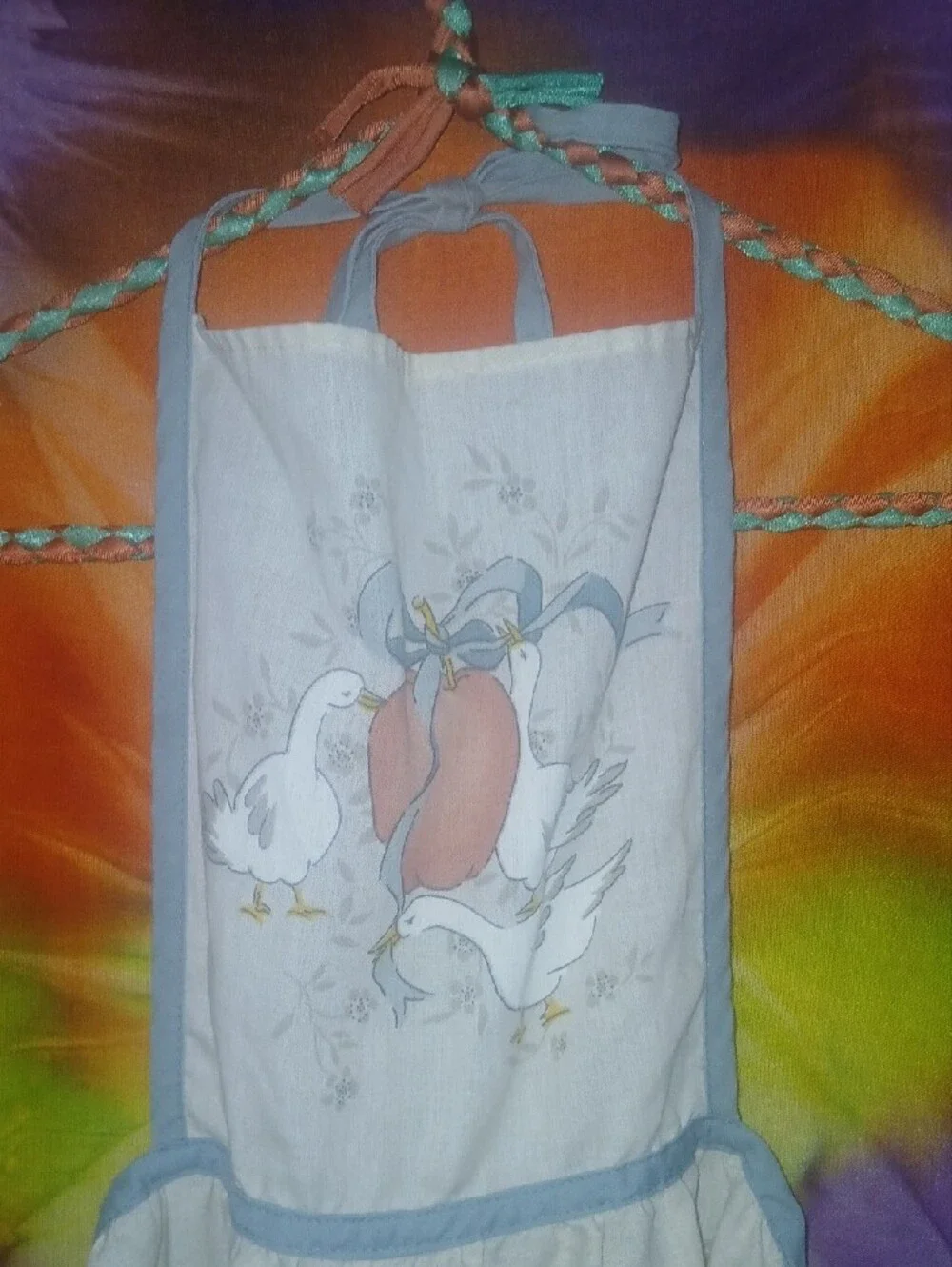 Vintage 80's Goose Print Cottagecore Kitchen Apron